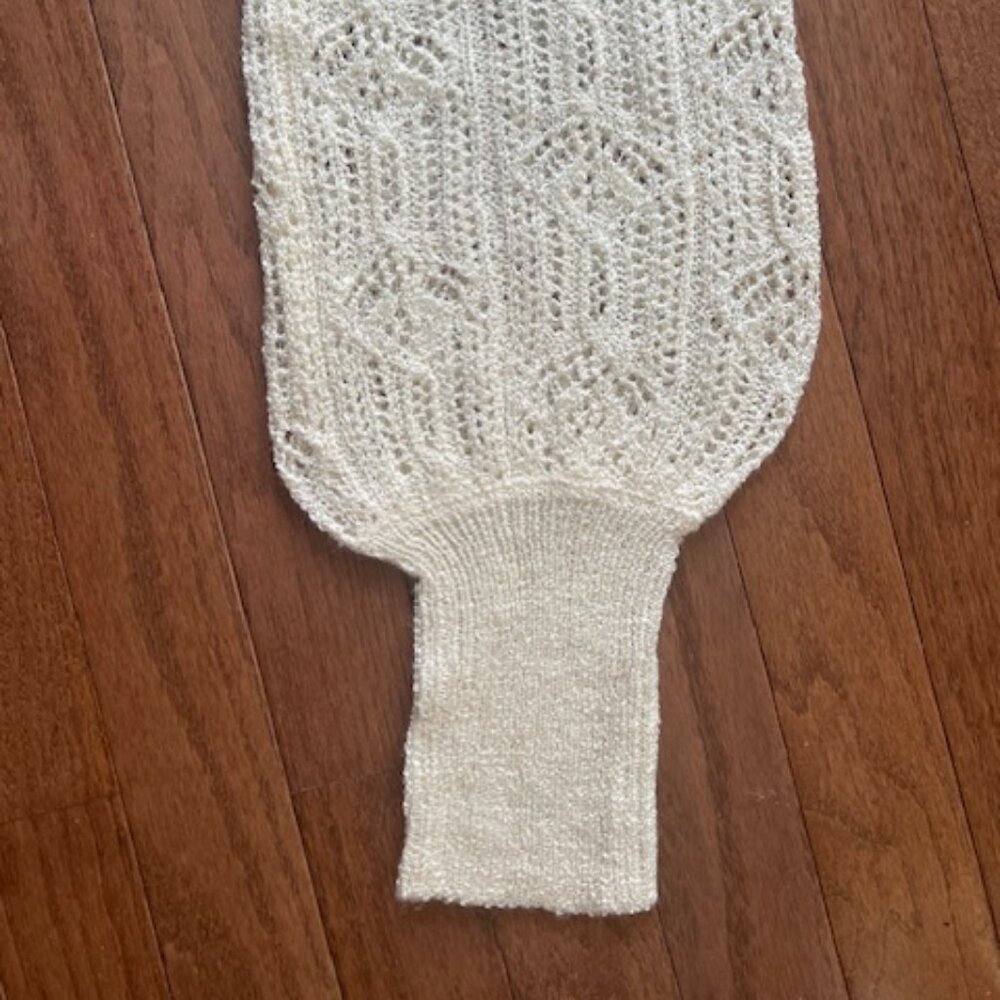 Joyfolie Jelina Button Down High Low Crochet Sweater in Cream NWOT - Size S - Picture 11 of 13